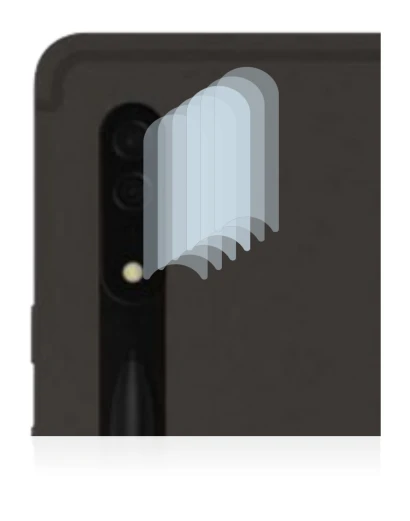 Immagine del dispositivo Samsung Galaxy Tab S8 Ultra 5G (SOLO Fotocamera) con un'ampia varietà di protezioni per lo schermo.