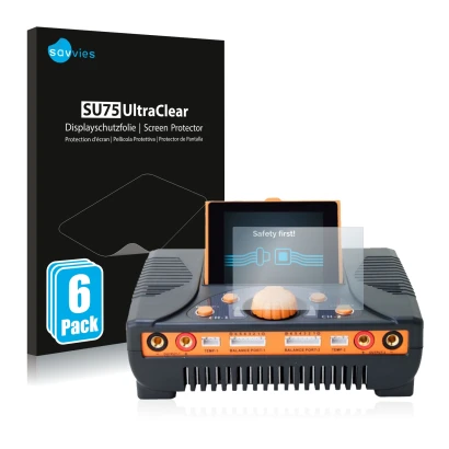 Parte frontale di una confezione del prodotto con il logo del marchio Savvies. Accanto è raffigurato il dispositivo Junsi iCha