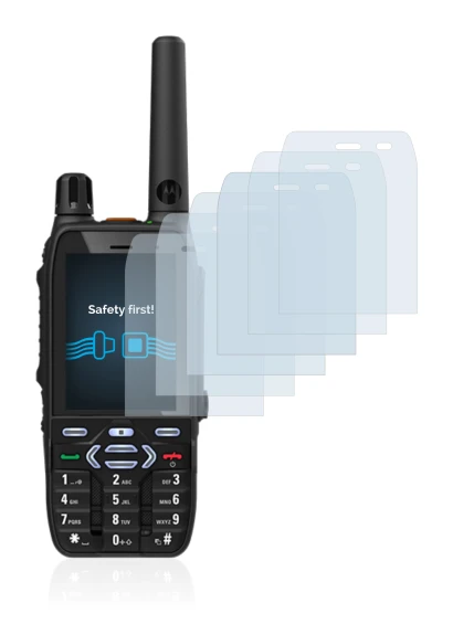 Immagine del dispositivo Motorola MXP600 con un'ampia varietà di protezioni per lo schermo.