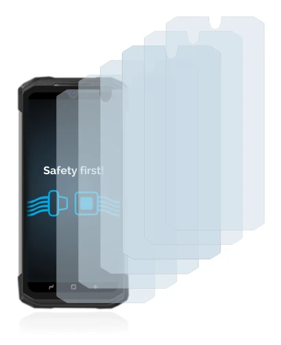 Immagine del dispositivo Doogee S98 Pro con un'ampia varietà di protezioni per lo schermo.
