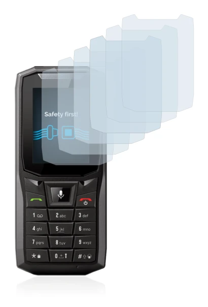 Immagine del dispositivo Crosscall Core-S4 con un'ampia varietà di protezioni per lo schermo.