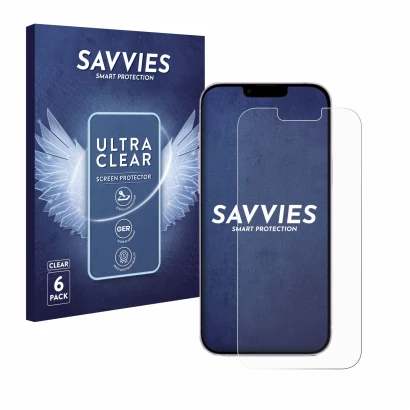 Parte frontale di una confezione del prodotto con il logo del marchio Savvies. Accanto è raffigurato il dispositivo Apple iPho
