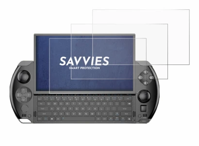 Immagine del dispositivo GPD Win 4 con un'ampia varietà di protezioni per lo schermo.