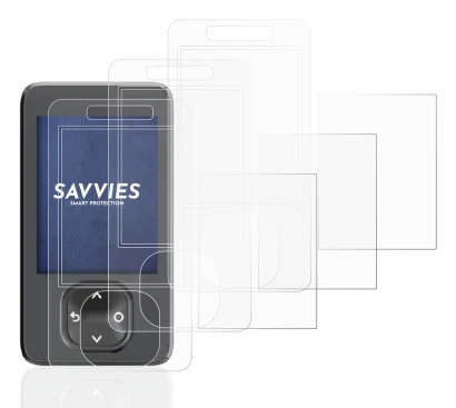 Immagine del dispositivo Dexcom G7 CGM con un'ampia varietà di protezioni per lo schermo.