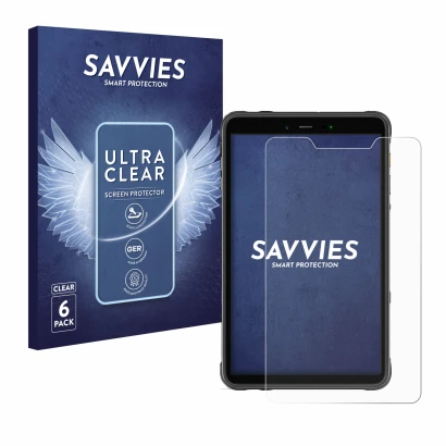 Parte frontale di una confezione del prodotto con il logo del marchio Savvies. Accanto è raffigurato il dispositivo Ulefone Ar