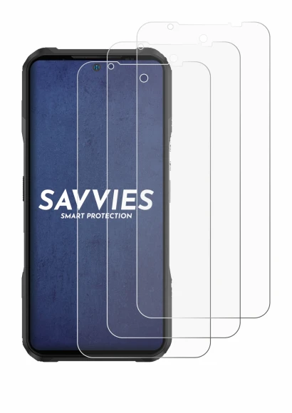 Immagine del dispositivo Doogee V20 Pro con un'ampia varietà di protezioni per lo schermo.