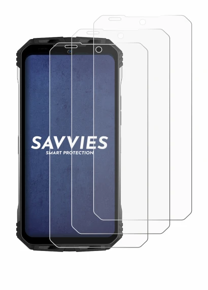 Immagine del dispositivo Doogee S100 Pro con un'ampia varietà di protezioni per lo schermo.
