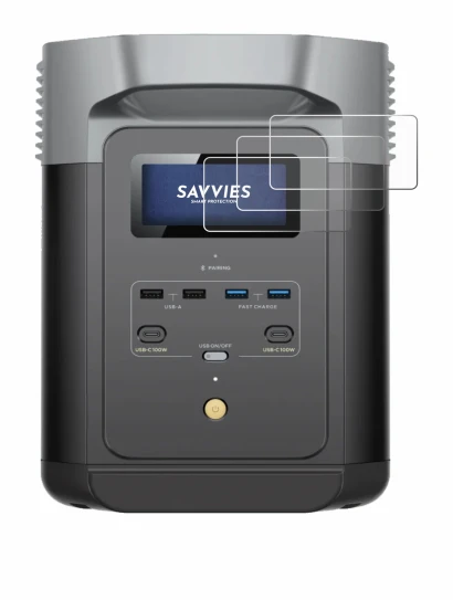Immagine del dispositivo EcoFlow DELTA 2 con un'ampia varietà di protezioni per lo schermo.