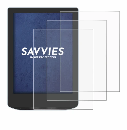 Immagine del dispositivo PocketBook Verse con un'ampia varietà di protezioni per lo schermo.
