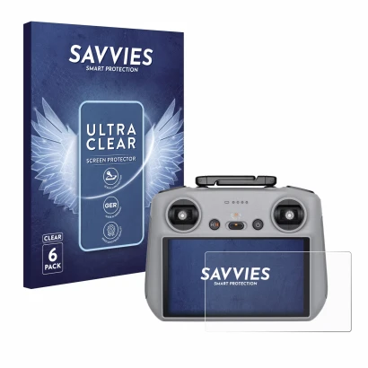 Parte frontale di una confezione del prodotto con il logo del marchio Savvies. Accanto è raffigurato il dispositivo DJI RC 2 c