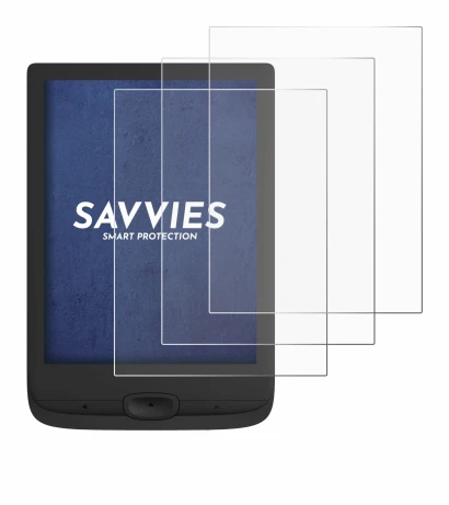 Immagine del dispositivo PocketBook Basic Lux 4 con un'ampia varietà di protezioni per lo schermo.