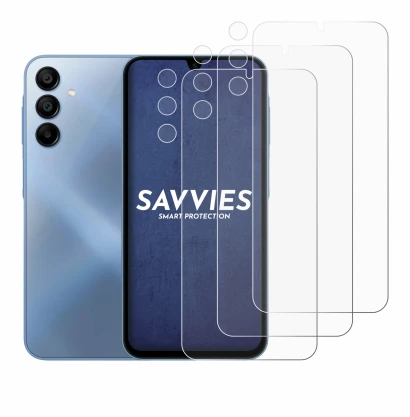 Immagine del dispositivo Samsung Galaxy A15 5G (Fronte+Fotocamera) con un'ampia varietà di protezioni per lo schermo.