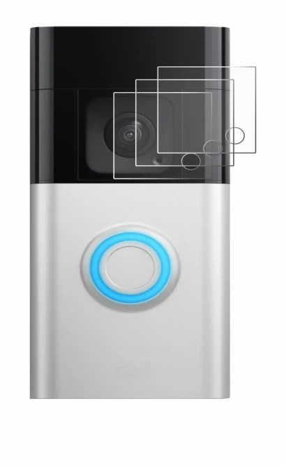 Immagine del dispositivo Ring Video Doorbell Plus con un'ampia varietà di protezioni per lo schermo.