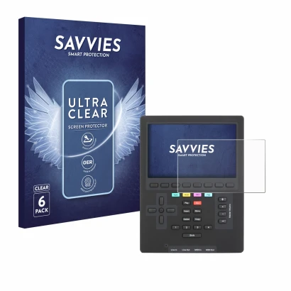 Parte frontale di una confezione del prodotto con il logo del marchio Savvies. Accanto è raffigurato il dispositivo Polyend Tr