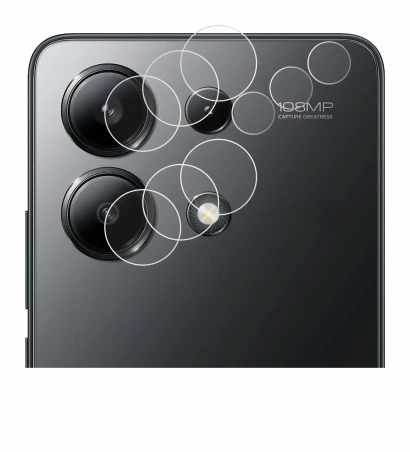 Immagine del dispositivo Xiaomi Redmi Note 13 4G (SOLO Fotocamera) con un'ampia varietà di protezioni per lo schermo.