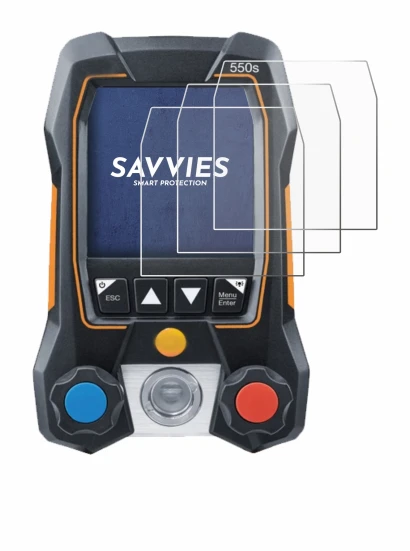 Immagine del dispositivo Testo 550s con un'ampia varietà di protezioni per lo schermo.