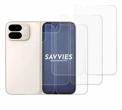 Immagine del dispositivo Google Pixel 9 Pro Fold (Fronte+Retro) con un'ampia varietà di protezioni per lo schermo.
