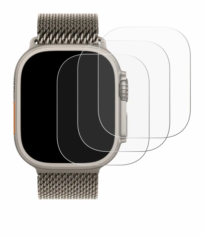 Immagine del dispositivo Apple Watch Ultra 3 (49 mm) con un'ampia varietà di protezioni per lo schermo.
