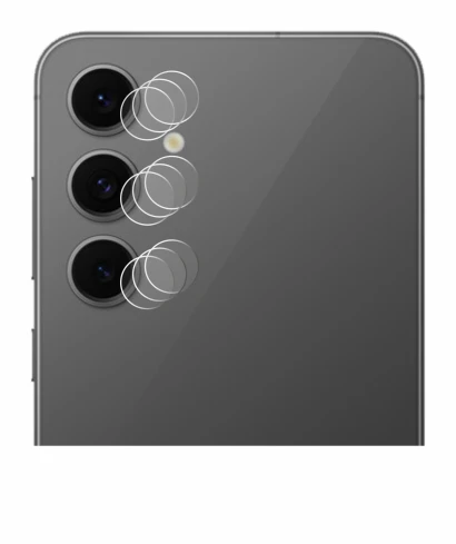 Immagine del dispositivo Samsung Galaxy S24 FE (SOLO Fotocamera) con un'ampia varietà di protezioni per lo schermo.