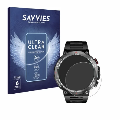 Parte frontale di una confezione del prodotto con il logo del marchio Savvies. Accanto è raffigurato il dispositivo Blackview 