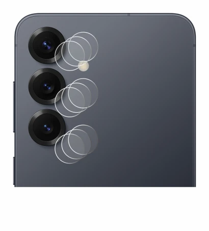Immagine del dispositivo Samsung Galaxy S25 (SOLO Fotocamera) con un'ampia varietà di protezioni per lo schermo.