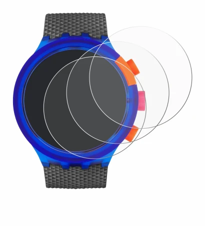 Immagine del dispositivo Swatch Neon Party con un'ampia varietà di protezioni per lo schermo.
