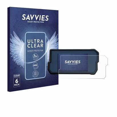 Parte frontale di una confezione del prodotto con il logo del marchio Savvies. Accanto è raffigurato il dispositivo KTM 390 / 