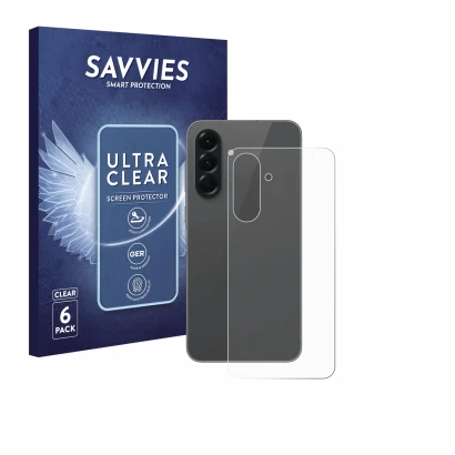 Parte frontale di una confezione del prodotto con il logo del marchio Savvies. Accanto è raffigurato il dispositivo Samsung Ga