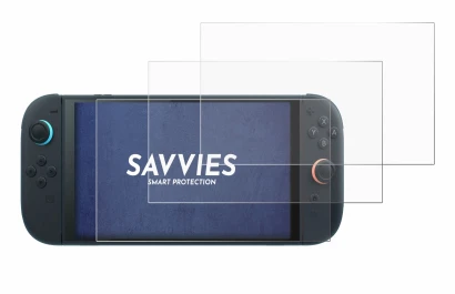 Immagine del dispositivo Nintendo Switch 2 con un'ampia varietà di protezioni per lo schermo.