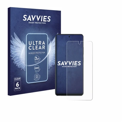 Parte frontale di una confezione del prodotto con il logo del marchio Savvies. Accanto è raffigurato il dispositivo Oppo A40 c