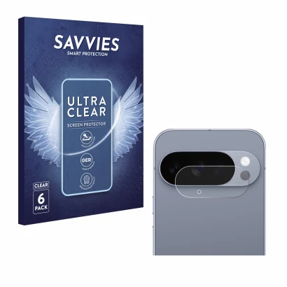 Parte frontale di una confezione del prodotto con il logo del marchio Savvies. Accanto è raffigurato il dispositivo Google Pix