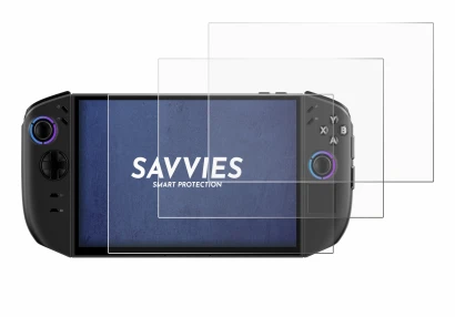 Immagine del dispositivo Lenovo Legion Go Gen 2 con un'ampia varietà di protezioni per lo schermo.