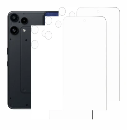 Immagine del dispositivo Nothing Phone (3a) Lite (Fronte+Fotocamera) con un'ampia varietà di protezioni per lo schermo.