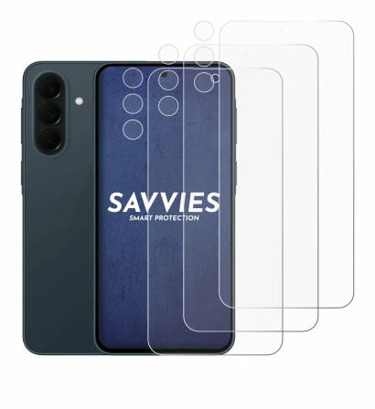 Immagine del dispositivo Samsung Galaxy A37 5G (Fronte+Fotocamera) con un'ampia varietà di protezioni per lo schermo.