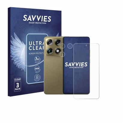 Parte frontale di una confezione del prodotto con il logo del marchio Savvies. Accanto è raffigurato il dispositivo Motorola S