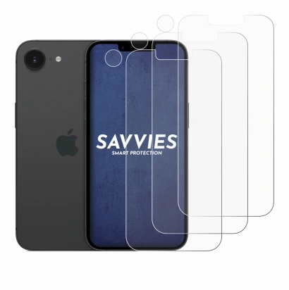 Immagine del dispositivo Apple iPhone 17e (Fronte+Fotocamera) con un'ampia varietà di protezioni per lo schermo.