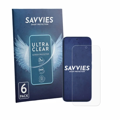 Parte frontale di una confezione del prodotto con il logo del marchio Savvies. Accanto è raffigurato il dispositivo Tecno Camo