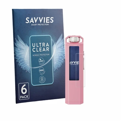 Parte frontale di una confezione del prodotto con il logo del marchio Savvies. Accanto è raffigurato il dispositivo FiiO SnowS