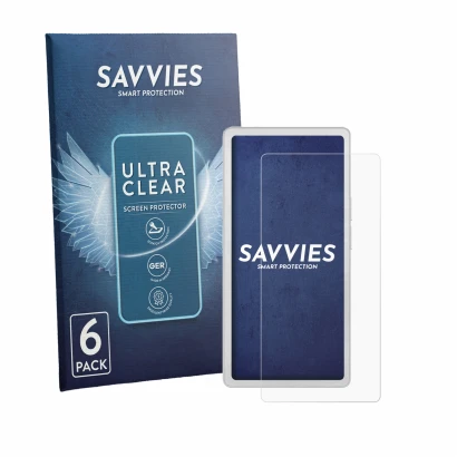 Parte frontale di una confezione del prodotto con il logo del marchio Savvies. Accanto è raffigurato il dispositivo PocketBook