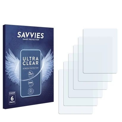 Parte frontale di una confezione del prodotto con il logo del marchio Savvies. Accanto si trova la protezione per lo schermo c