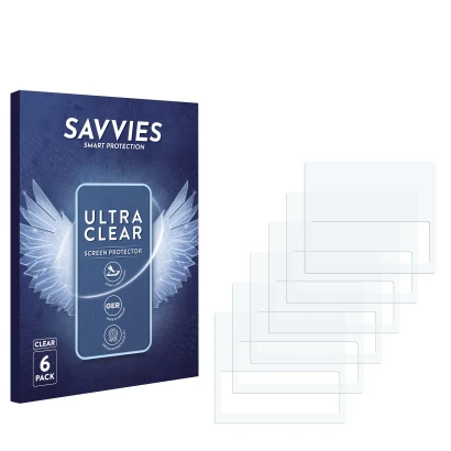 Parte frontale di una confezione del prodotto con il logo del marchio Savvies. Accanto si trova la protezione per lo schermo c