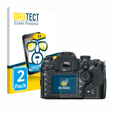 Parte frontale di una confezione del prodotto con il logo del marchio BROTECT. Accanto è raffigurato il dispositivo Konica Min