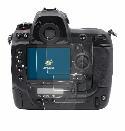 Immagine del dispositivo Nikon D3x con un'ampia varietà di protezioni per lo schermo.