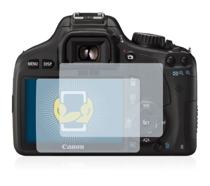 Immagine del dispositivo Canon EOS 550D con un'ampia varietà di protezioni per lo schermo.