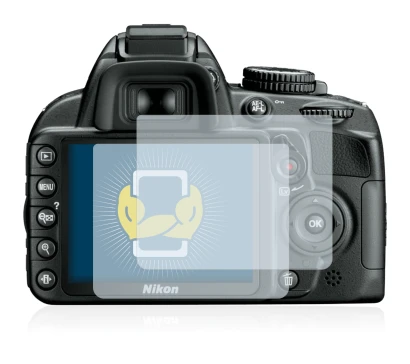 Immagine del dispositivo Nikon D3100 con un'ampia varietà di protezioni per lo schermo.