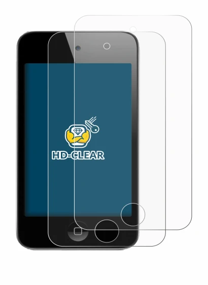 Immagine del dispositivo Apple iPod Touch (4a Gen.) con un'ampia varietà di protezioni per lo schermo.