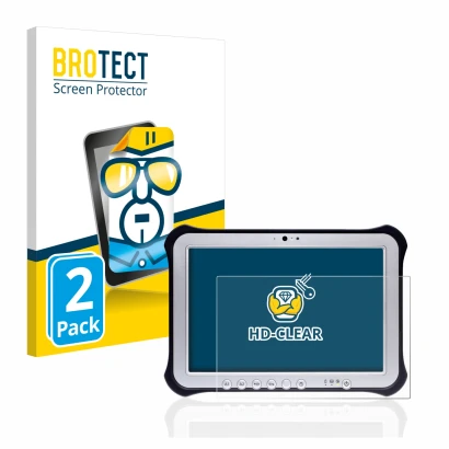 Parte frontale di una confezione del prodotto con il logo del marchio BROTECT. Accanto è raffigurato il dispositivo Panasonic