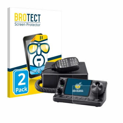 Parte frontale di una confezione del prodotto con il logo del marchio BROTECT. Accanto è raffigurato il dispositivo Icom IC-71