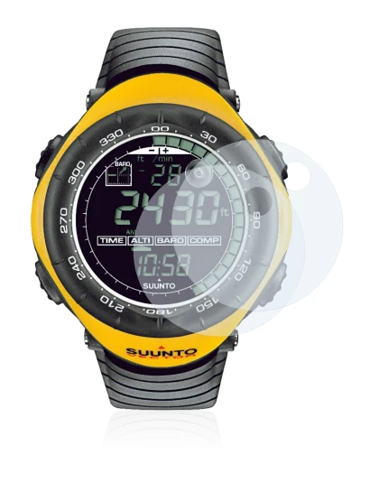 Immagine del dispositivo Suunto Vector Yellow con un'ampia varietà di protezioni per lo schermo.