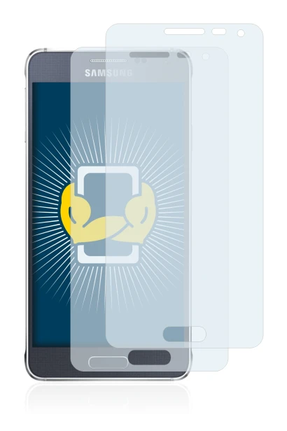 Immagine del dispositivo Samsung Galaxy Alpha SM-G850F con un'ampia varietà di protezioni per lo schermo.